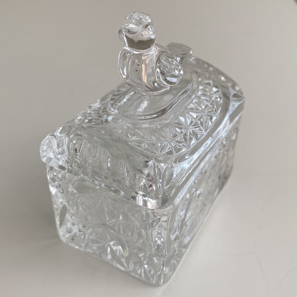 Hofbauer German Crystal Trinket Box With Bird On Lid Vintage - Picture 4 of 9